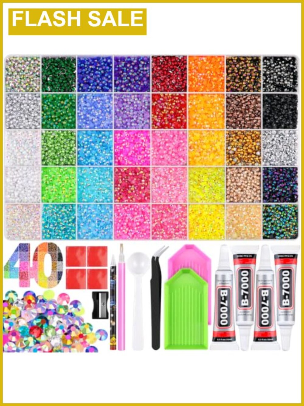 51,000 Jelly Rhinestones All-In-One Bedazzling Kit with B7000 Glue